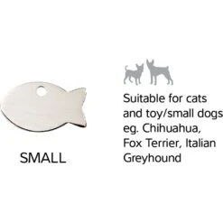 Red Dingo Fish Crystal Diamante Personalized Stainless Steel Cat ID Tag -Cat Supplies 260783 PT6. AC SS1800 V1623965873