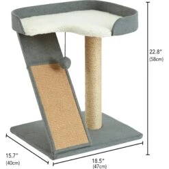 Two By Two The Bonzai Play 'N Perch 22.8-in Felt Cat Perch, Grey 4 Two By Two The Bonzai Play 'N Perch 22.8-in Felt Cat Perch, Grey -Cat Supplies 261417 PT1. AC SS1800 V1606148243