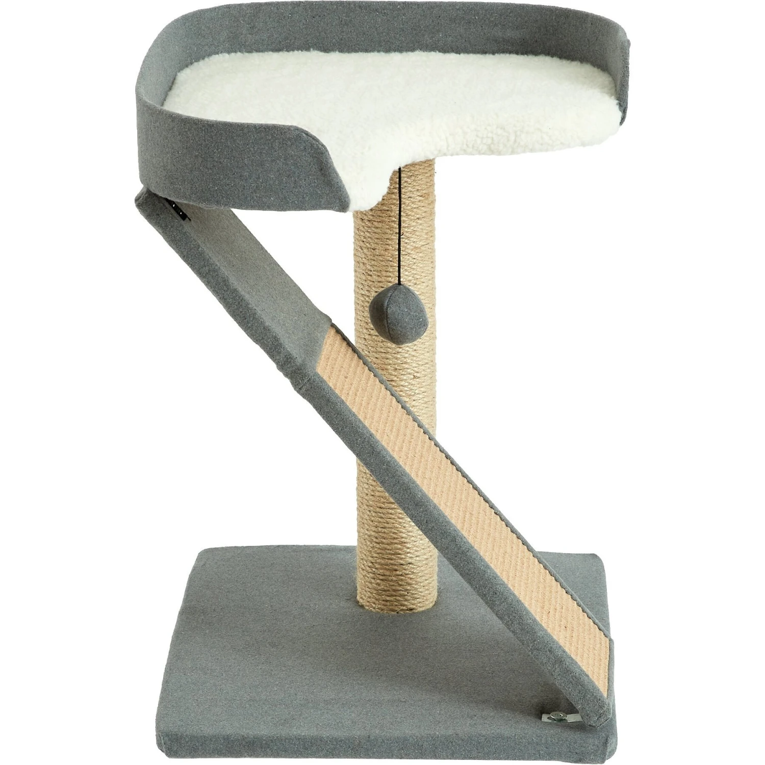 Two By Two The Bonzai Play 'N Perch 22.8-in Felt Cat Perch, Grey 3 Two By Two The Bonzai Play 'N Perch 22.8-in Felt Cat Perch, Grey - Image 3