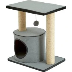 Two By Two The Cherry 20.9-in Felt Cat Condo, Grey -Cat Supplies 261425 PT2. AC SS1800 V1606148820