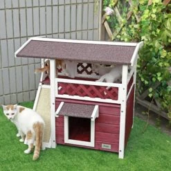 Petsfit Outdoor Cat House With Scratching Pad