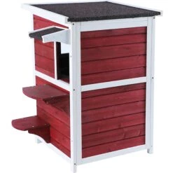 Petsfit 2-Story Weatherproof Outdoor Cat House -Cat Supplies 261512 PT3. AC SS1800 V1605666924