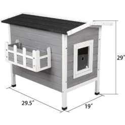Petsfit Weatherproof Outdoor Cat House With Stairs -Cat Supplies 261514 PT1. AC SS1800 V1605644821