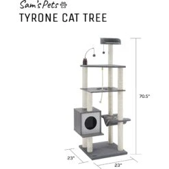 Sam's Pets Tyrone 70.5-in Cat Tree, Gray -Cat Supplies 261874 PT8. AC SS1800 V1635095843