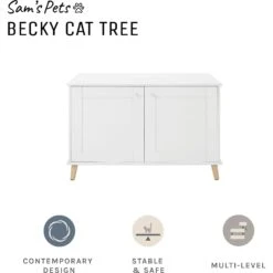 Sam's Pets Becky 24.5-in Cat Tree End Table & Litter Box Enclosure, White 10 Sam's Pets Becky 24.5-in Cat Tree End Table & Litter Box Enclosure, White -Cat Supplies 261880 PT2. AC SS1800 V1635094930