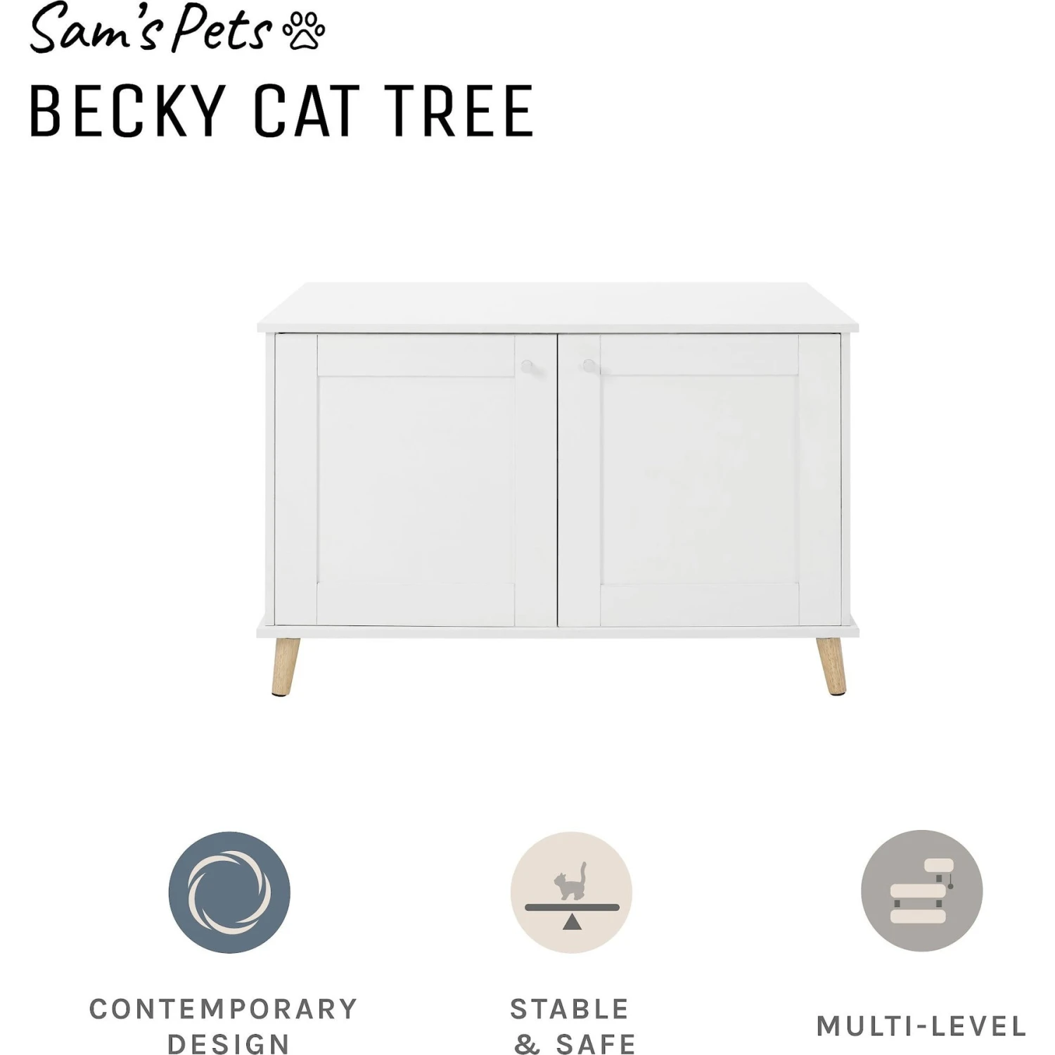 Sam's Pets Becky 24.5-in Cat Tree End Table & Litter Box Enclosure, White 3 Sam's Pets Becky 24.5-in Cat Tree End Table & Litter Box Enclosure, White - Image 3