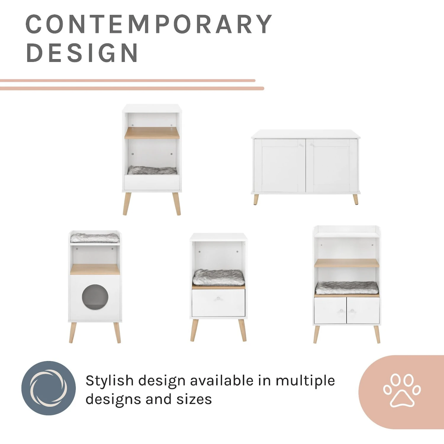 Sam's Pets Becky 24.5-in Cat Tree End Table & Litter Box Enclosure, White 5 Sam's Pets Becky 24.5-in Cat Tree End Table & Litter Box Enclosure, White - Image 5