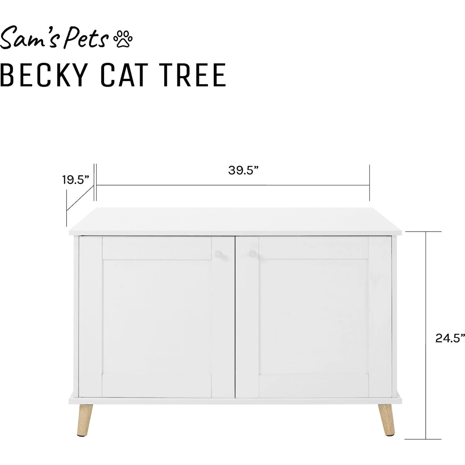 Sam's Pets Becky 24.5-in Cat Tree End Table & Litter Box Enclosure, White 8 Sam's Pets Becky 24.5-in Cat Tree End Table & Litter Box Enclosure, White - Image 8