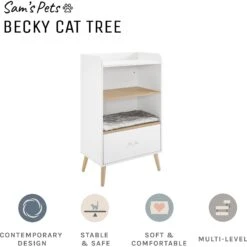 Sam's Pets Becky 39-in Single Rest Bookshelf With Drawer & Cat Tree 11 Sam's Pets Becky 39-in Single Rest Bookshelf With Drawer & Cat Tree -Cat Supplies 261886 PT2. AC SS1800 V1635092206