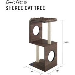 Sam's Pets Sheree 34-in Cat Tree, Dark Brown -Cat Supplies 261892 PT8. AC SS1800 V1635014781