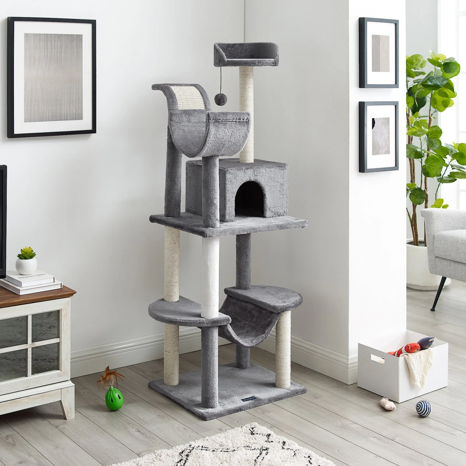 Sam's Pets Submarine 60-in Gray Hard Box Cat Tree, Gray 1 Sam's Pets Submarine 60-in Gray Hard Box Cat Tree, Gray