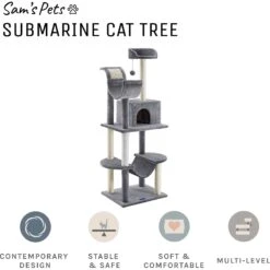 Sam's Pets Submarine 60-in Gray Hard Box Cat Tree, Gray 11 Sam's Pets Submarine 60-in Gray Hard Box Cat Tree, Gray -Cat Supplies 261902 PT2. AC SS1800 V1635094580