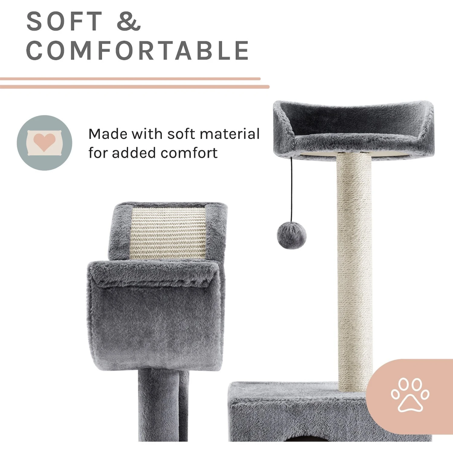 Sam's Pets Submarine 60-in Gray Hard Box Cat Tree, Gray 7 Sam's Pets Submarine 60-in Gray Hard Box Cat Tree, Gray - Image 7