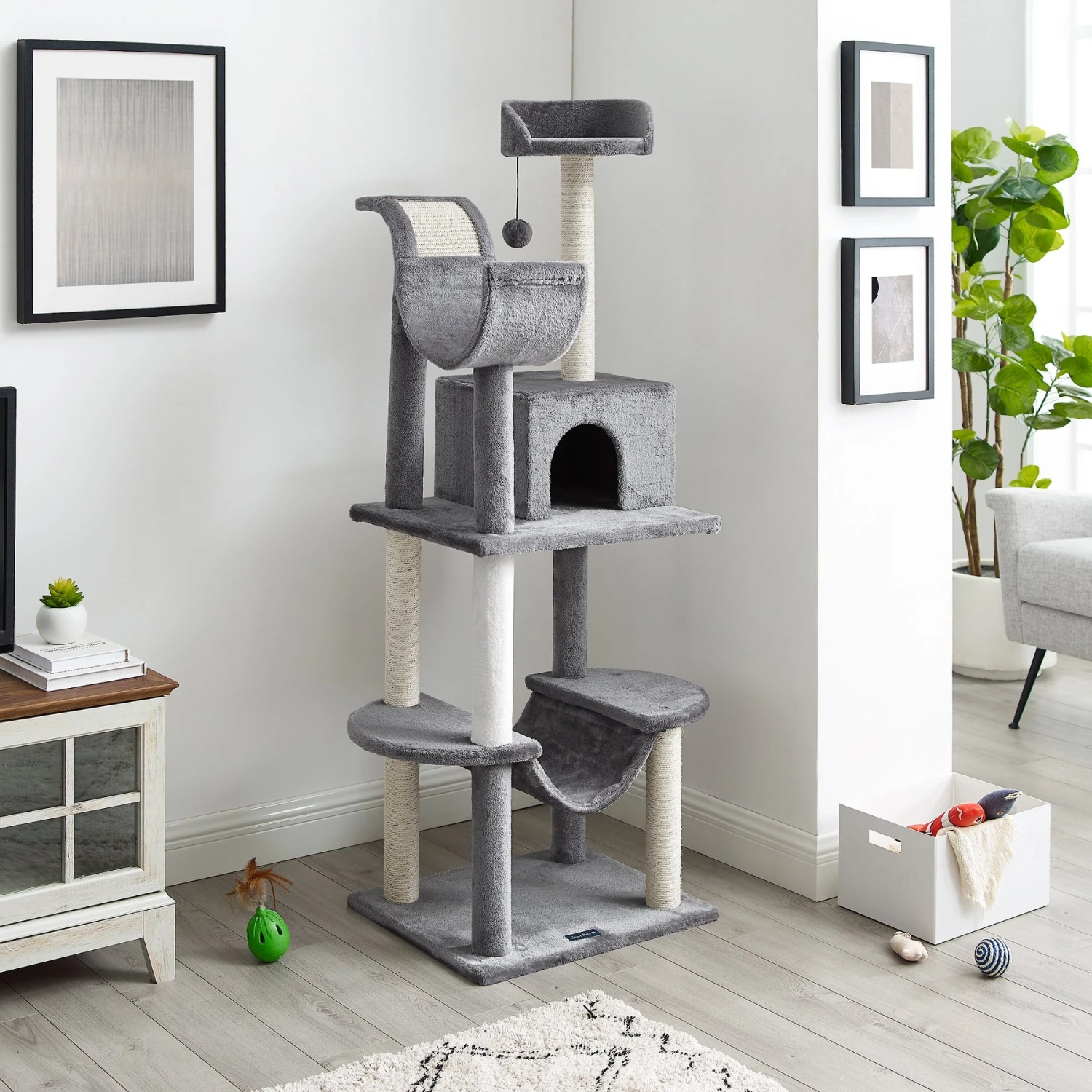 Sam's Pets Submarine 60-in Gray Hard Box Cat Tree, Gray 8 Sam's Pets Submarine 60-in Gray Hard Box Cat Tree, Gray - Image 8