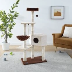 Sam's Pets Sam 54-in Cat Tree, White -Cat Supplies 261906 PT7. AC SS1800 V1635094293