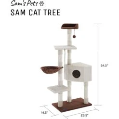 Sam's Pets Sam 54-in Cat Tree, White -Cat Supplies 261906 PT8. AC SS1800 V1635014476