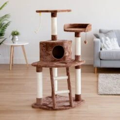 IRIS USA 47-in Plush Cat Tree -Cat Supplies 261920 PT6. AC SS1800 V1628667692