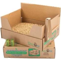 Litter One Biodegradable Disposable Cat Litter Box Kit -Cat Supplies 262935 PT2. AC SS1800 V1606756644