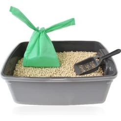 Doggie Walk Bags Unscented Tie Handle Cat Litter Bags, Green, 140 Count -Cat Supplies 264719 PT5. AC SS1800 V1610755834