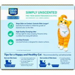 Fresh Step Advanced Simply Unscented Clumping Clay Cat Litter, 18.5-lb Box -Cat Supplies 266344 PT7. AC SS1800 V1694464705