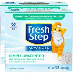 Fresh Step Advanced Simply Unscented Clumping Clay Cat Litter, 18.5-lb Box -Cat Supplies 266344 PT8. AC SS1800 V1694458830