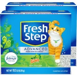 Fresh Step Advanced Refreshing Gain Scented Clumping Clay Cat Litter, 18.5-lb Box, 2 Pack -Cat Supplies 266347 PT6. AC SS1800 V1694465656