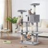 Yaheetech 58-in Plush Cat Tree & Condo, Light Gray