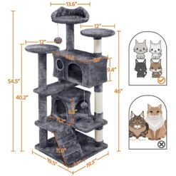 Yaheetech 54.5" H Multilevel Indoor Cat Tree & Condo -Cat Supplies 266569 PT2. AC SS1800 V1619627253
