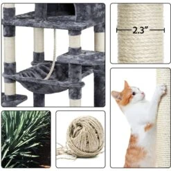 Yaheetech 59-in Plush Cat Tree & Condo 14 Yaheetech 59-in Plush Cat Tree & Condo -Cat Supplies 266571 PT5. AC SS1800 V1686153411