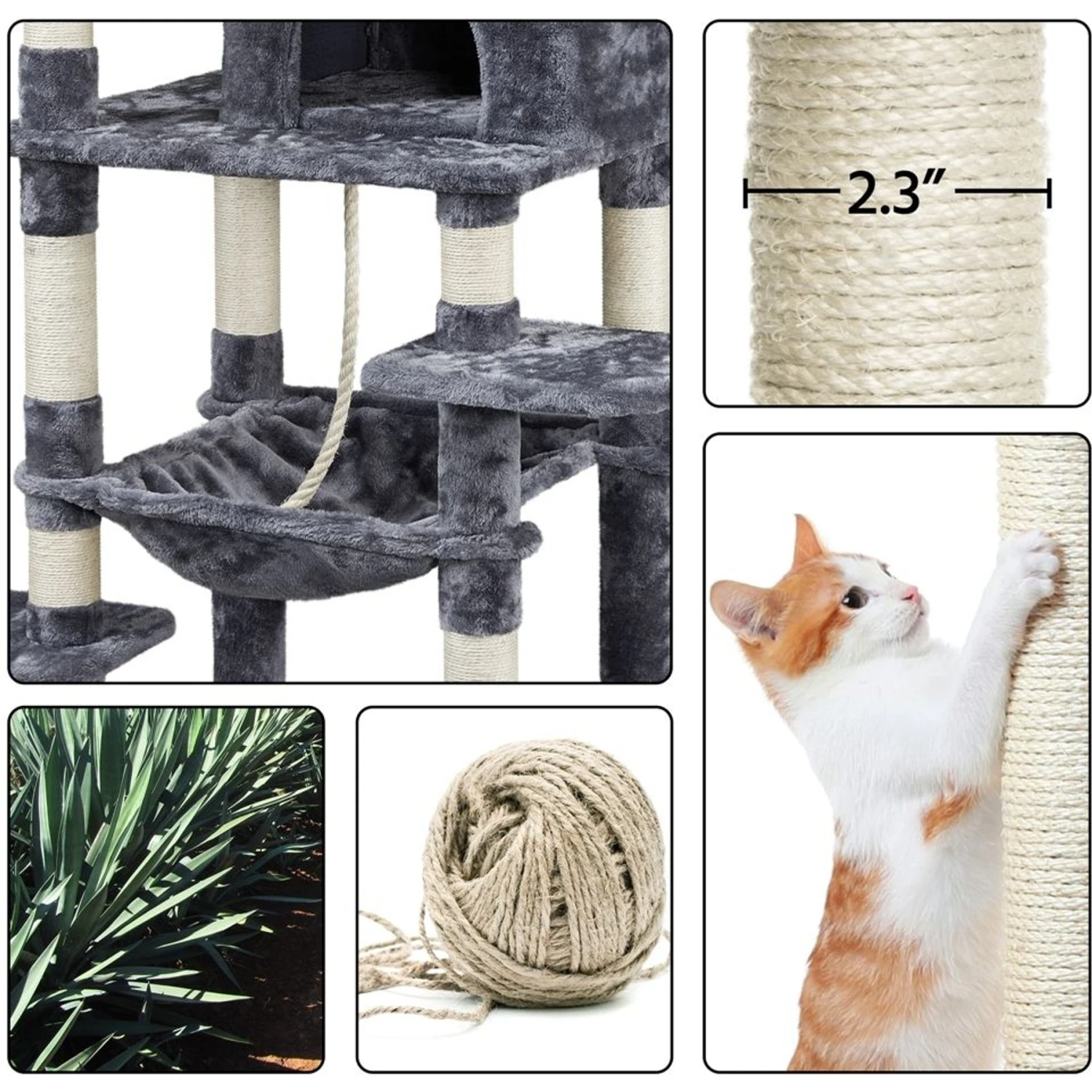 Yaheetech 59-in Plush Cat Tree & Condo 6 Yaheetech 59-in Plush Cat Tree & Condo - Image 6