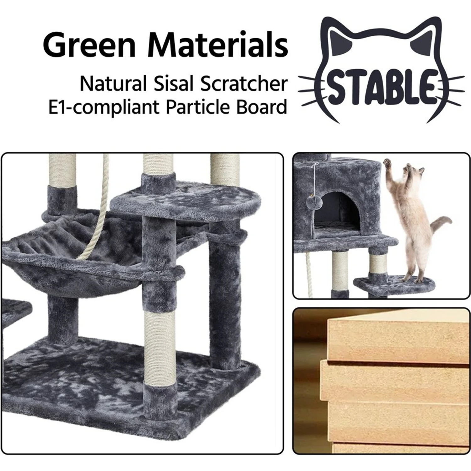 Yaheetech 59-in Plush Cat Tree & Condo 7 Yaheetech 59-in Plush Cat Tree & Condo - Image 7