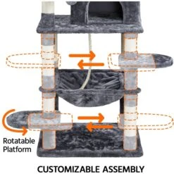 Yaheetech 59-in Plush Cat Tree & Condo 16 Yaheetech 59-in Plush Cat Tree & Condo -Cat Supplies 266571 PT7. AC SS1800 V1686153623