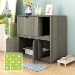 Way Basics ZBoard Paperboard Modern Enclosed Cat Litter Box -Cat Supplies 280425 PT4. AC SS1800 V1690291626