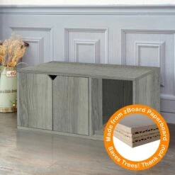 Way Basics ZBoard Paperboard Modern Enclosed Cat Litter Box -Cat Supplies 280425 PT5. AC SS1800 V1690291618