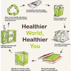 Way Basics ZBoard Paperboard Modern Enclosed Cat Litter Box -Cat Supplies 280425 PT8. AC SS1800 V1624395469