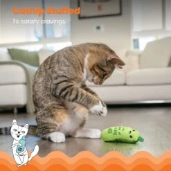 Catstages Crunchy Pickle Kicker Plush Cat Toy With Catnip -Cat Supplies 282267 PT2. AC SS1800 V1636502585