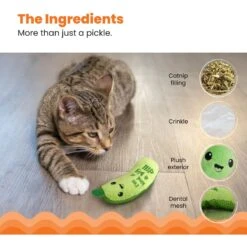 Catstages Crunchy Pickle Kicker Plush Cat Toy With Catnip -Cat Supplies 282267 PT3. AC SS1800 V1636510697