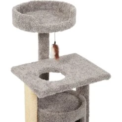 Frisco 37-in Real Carpet Cat Tree With Condo, Grey -Cat Supplies 282755 PT3. AC SS1800 V1621949298