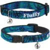 Buckle-Down Personalized Breakaway Cat Collar With Bell, Tie Dye