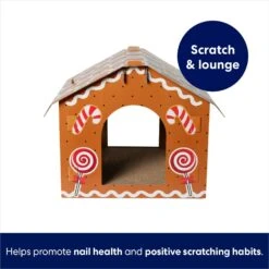 Frisco Holiday Gingerbread House Cardboard Cat House Cat Toy -Cat Supplies 287289 PT2. AC SS1800 V1695044346