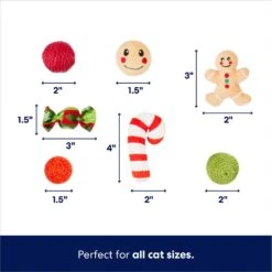 Frisco Holiday Festive Red Variety Pack Gift Box Cat Toy With Catnip, 14 Count -Cat Supplies 287305 PT2. AC SS1800 V1695045657