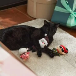 Frisco Holiday Hipster Santa & Friends Plush Cat Toy With Catnip, 3 Count -Cat Supplies 287317 PT3. AC SS1800 V1632774130