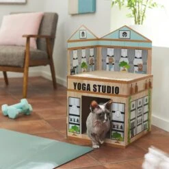 Frisco Yoga Studio Cardboard Cat House, 2-Story -Cat Supplies 288965 PT3. AC SS1800 V1638292325
