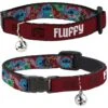 Buckle-Down Disney Lilo & Stitch Expressions Tropical Flora Personalized Breakaway Cat Collar With Bell