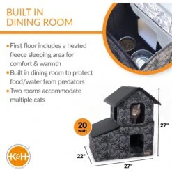 K&H Pet Products Heated Two-Story Kitty House -Cat Supplies 296500 PT1. AC SS1800 V1635439595