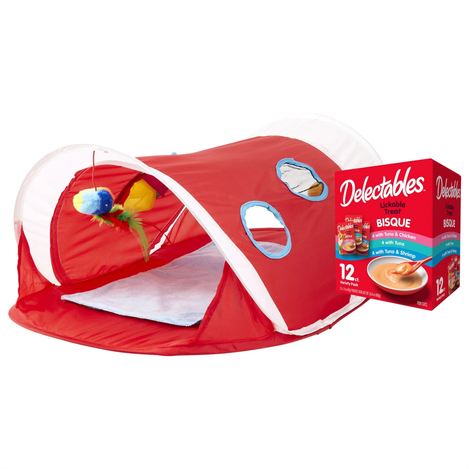 Hartz Delectables Bisque Variety Pack Lickable Cat Treats & Hartz Just For Cats Peek & Play Pop-Up Tent Cat Toy 1 Hartz Delectables Bisque Variety Pack Lickable Cat Treats & Hartz Just For Cats Peek & Play Pop-Up Tent Cat Toy