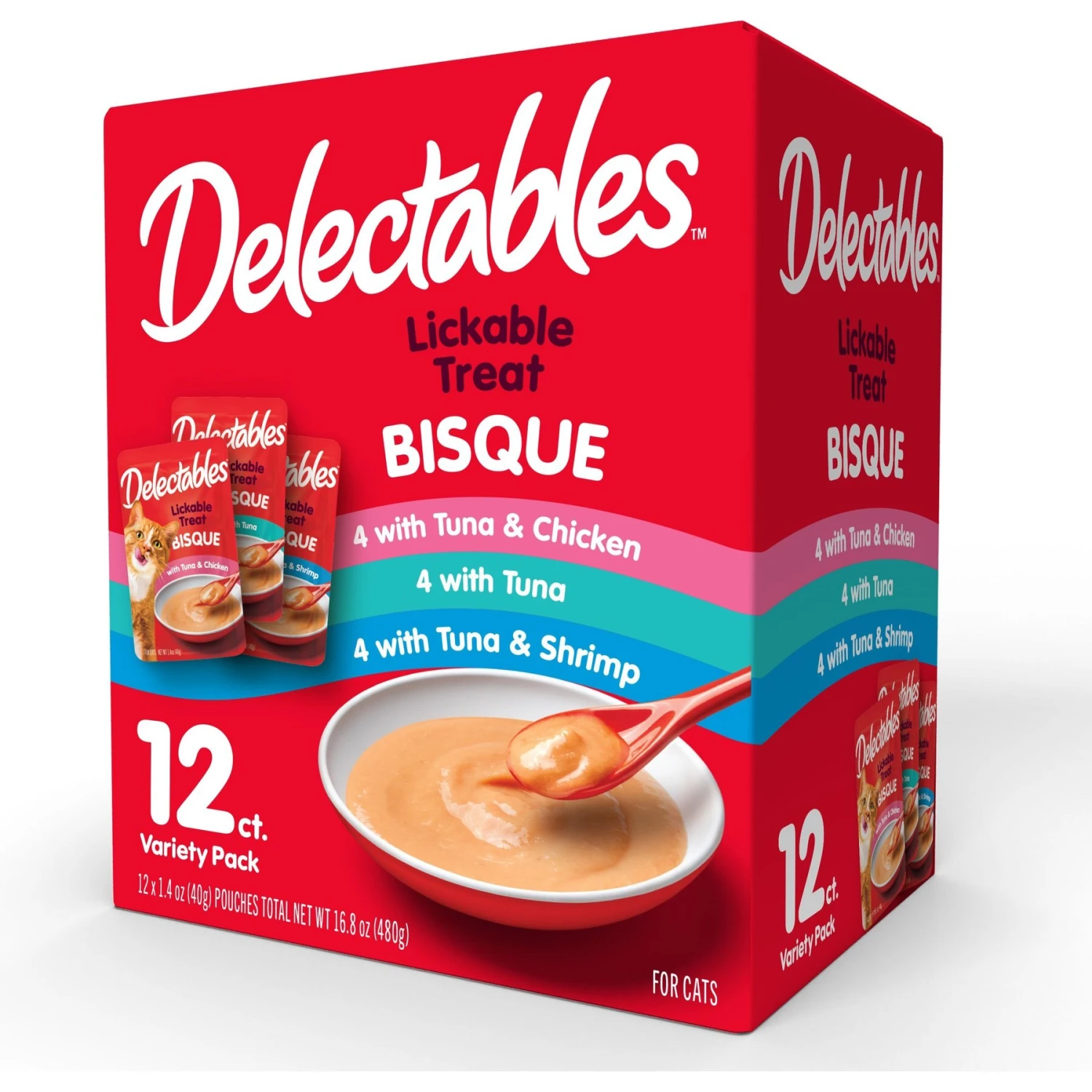 Hartz Delectables Bisque Variety Pack Lickable Cat Treats & Hartz Just For Cats Peek & Play Pop-Up Tent Cat Toy 2 Hartz Delectables Bisque Variety Pack Lickable Cat Treats & Hartz Just For Cats Peek & Play Pop-Up Tent Cat Toy - Image 2