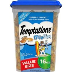 Temptations MixUps Surfers' Delight Flavor Soft & Crunchy Cat Treats & Frisco Colorful Springs Cat Toy -Cat Supplies 298532 PT1. AC SS1800 V1623348143