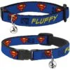 Buckle-Down DC Comics Superman Shield Personalized Breakaway Cat Collar With Bell