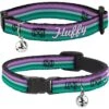 Buckle-Down Disney Little Mermaid Stripe & Shell Personalized Breakaway Cat Collar With Bell